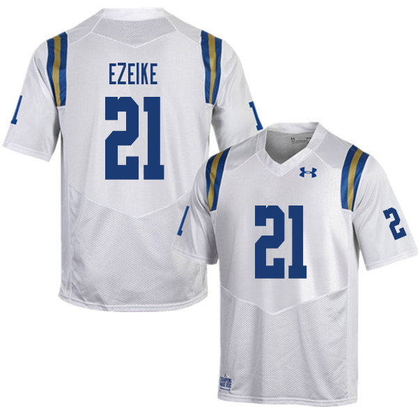 Men #21 Michael Ezeike UCLA Bruins College Football Jerseys Sale-White - Click Image to Close